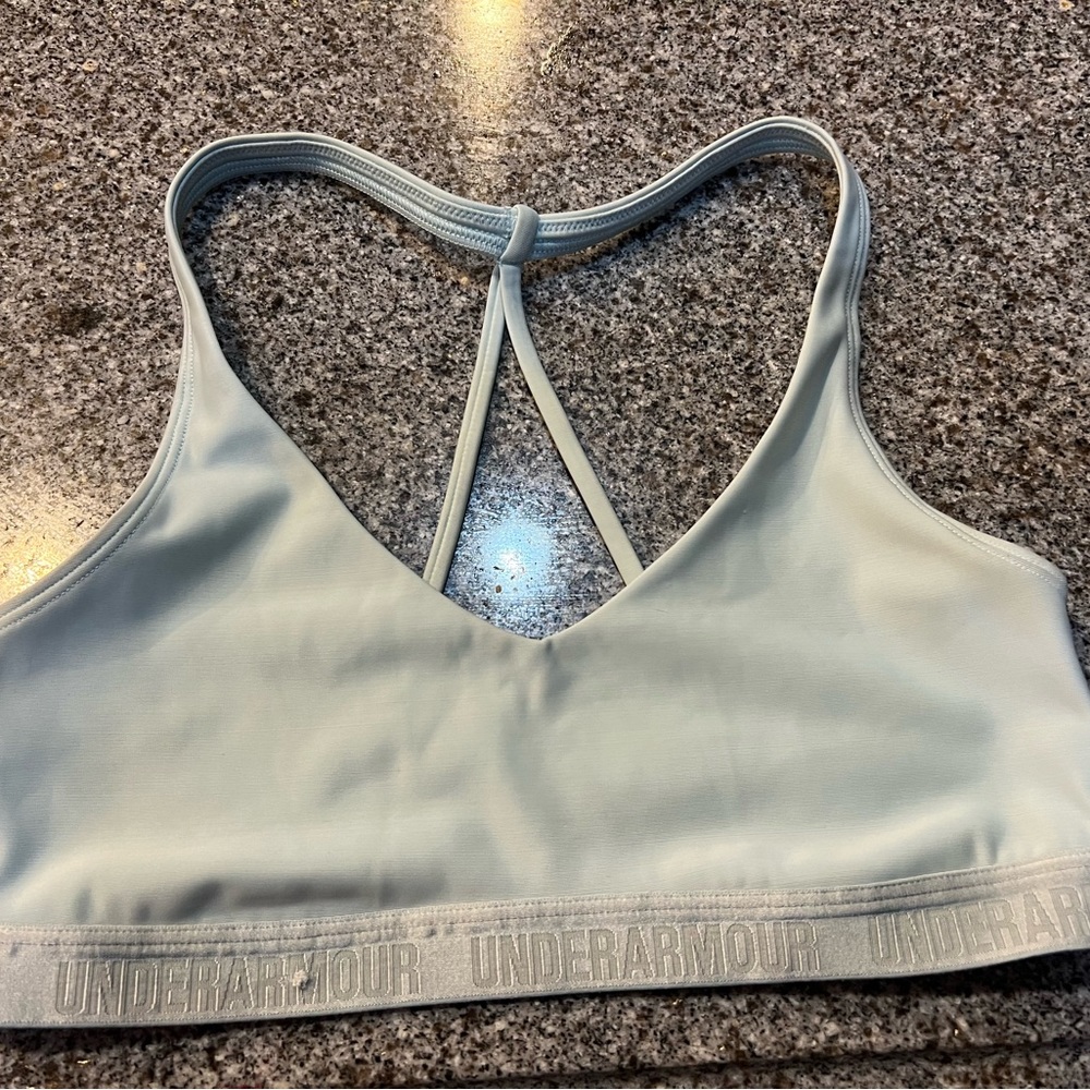 Light blue under armour sports bra size small racer back